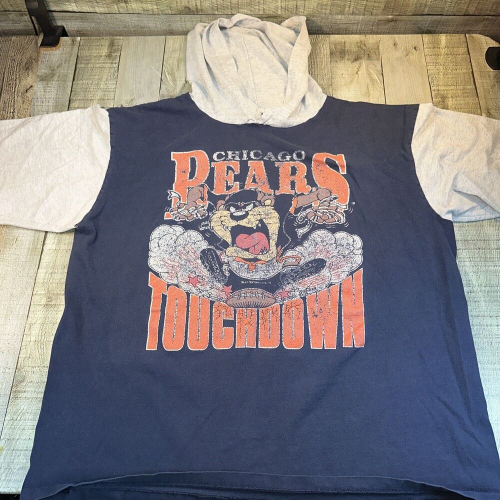 Vintage Chicago Bears Taz hooded T-shirt Artex Large 1988